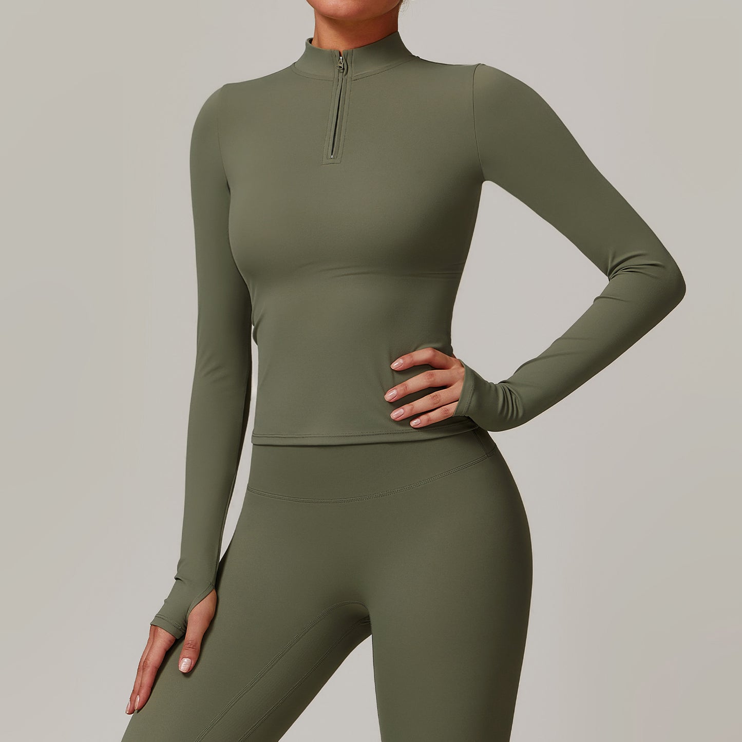 Autumn and winter quick drying long sleeved yoga clothes, outdoor training running T-shirts, sports fitness clothes, tops